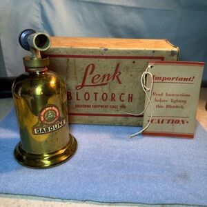 Vintage Lenk Blotorch Gasoline Soldering Equipment